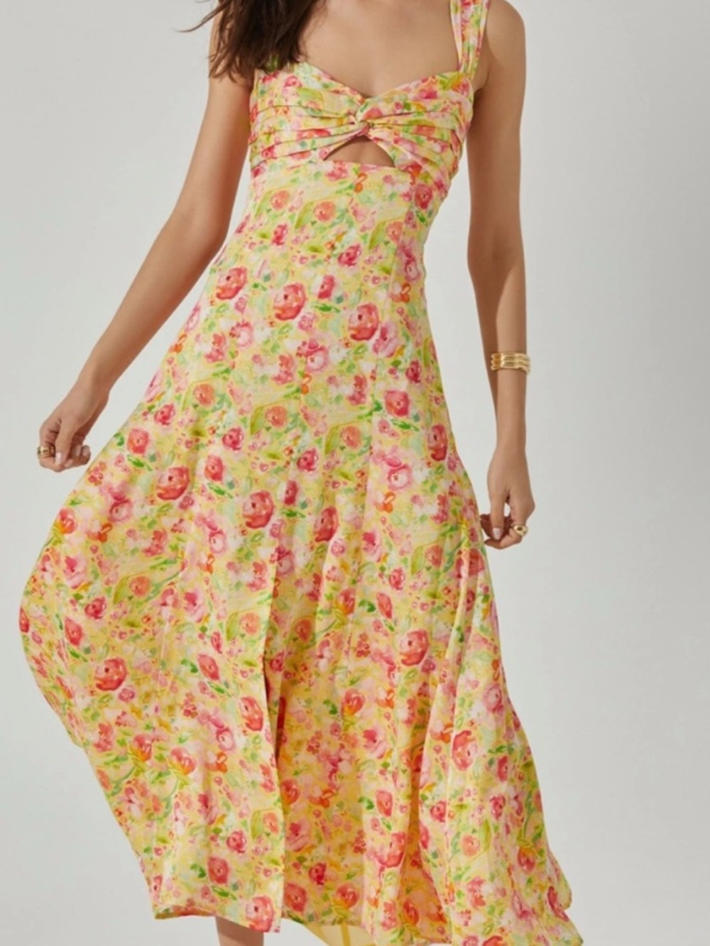 Twist Bust Midi Dress
